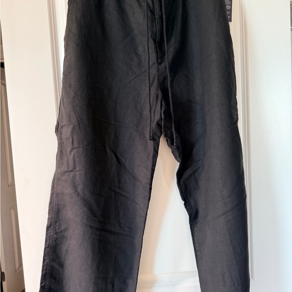 GAP Black Wide-Leg Drawstring Trousers